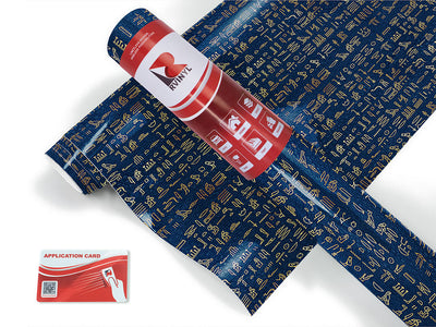 blue hieroglyphs egyptian Craft Vinyl Roll