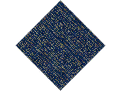 Blue Hieroglyphs Egyptian Vinyl Wrap Pattern