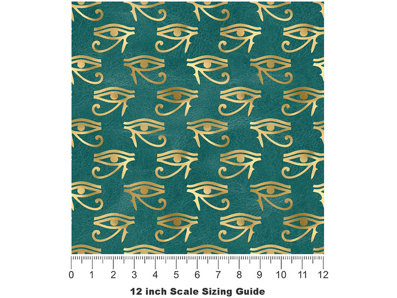 Blue Horace Egyptian Vinyl Film Pattern Size 12 inch Scale~Rwraps Blue Horace Egyptian Sizing Chart~2