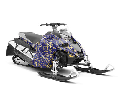 Blue Horoscopes Astrology Custom Wrapped Snowmobile