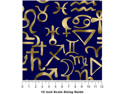 Blue Horoscopes Astrology Vinyl Film Pattern Size 12 inch Scale~Rwraps Blue Horoscopes Astrology Sizing Chart~2