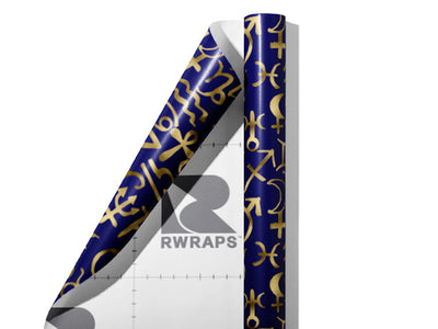 Blue Horoscopes Astrology Wrap Film Sheets~Rwraps Series 914 Blue Horoscopes Astrology Scrolled Sheet~3