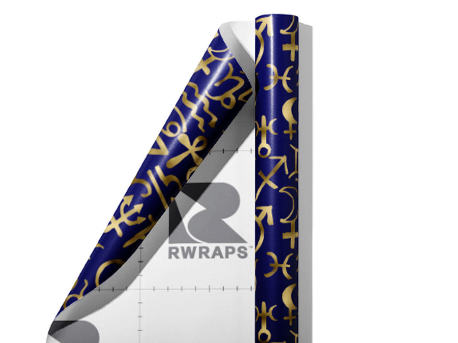 Blue Horoscopes Astrology Wrap Film Sheets~Rwraps Series 914 Blue Horoscopes Astrology Scrolled Sheet~3