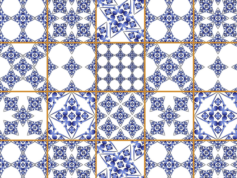 Blue Lace Tile Vinyl Wrap Pattern~Rwraps Series 914 Digitally Printed Vinyl Wrap~0