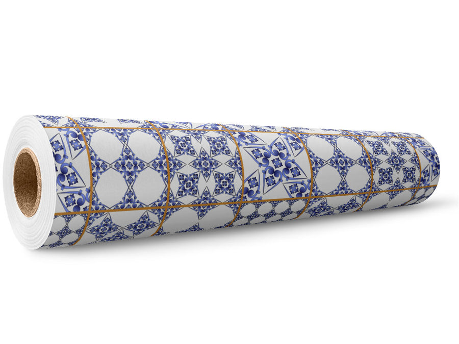 Blue Lace Tile Wrap Film Wholesale Roll~Rwraps Series 914 Digitally Printed Vinyl Roll~5