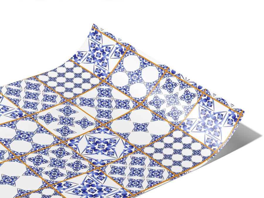 Blue Lace Tile Vinyl Wraps~Rwraps Series 914 Digitally Printed Vinyl Wrap~1