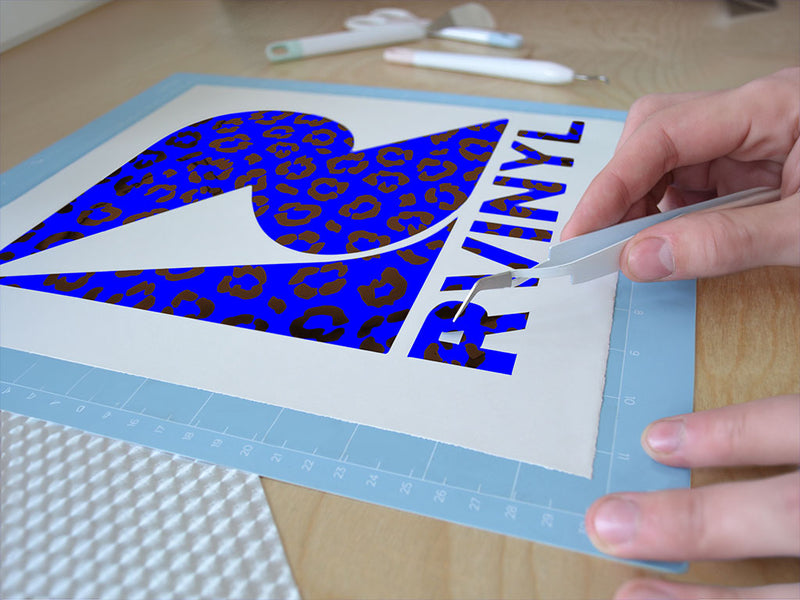 blue leopard animal print Easy Weed Craft Vinyl