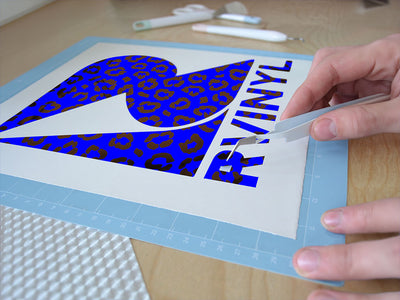blue leopard animal print Easy Weed Craft Vinyl