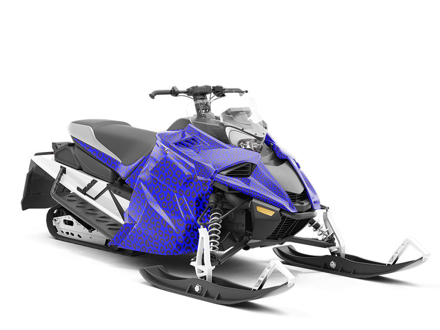 Blue Leopard Custom Wrapped Snowmobile