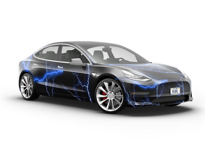 Blue Lightning Vehicle Vinyl Wrap