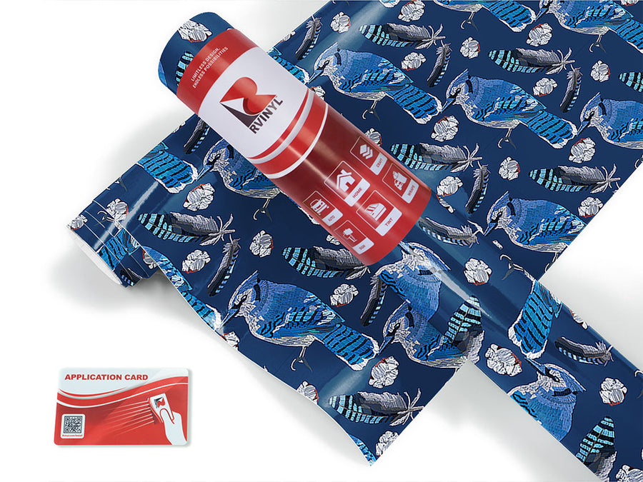 blue linework bird Craft Vinyl Roll