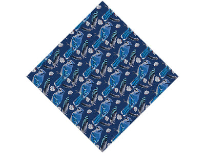 Blue Linework Birds Vinyl Wrap Pattern