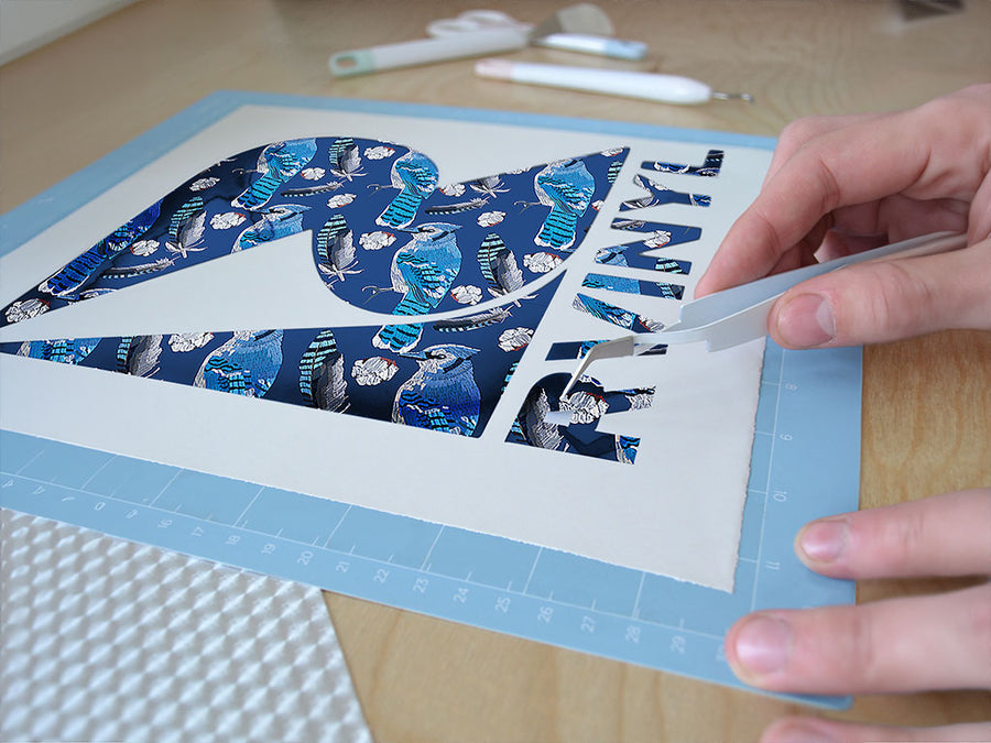 blue linework bird Easy Weed Craft Vinyl