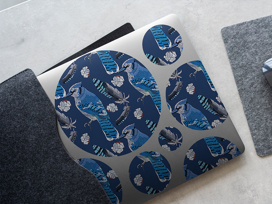blue linework bird DIY Laptop Stickers