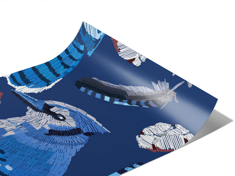 Blue Linework Birds Vinyl Wraps~Rwraps Series 914 Digitally Printed Vinyl Wrap~0