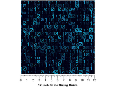 Blue Matrix Technology Vinyl Film Pattern Size 12 inch Scale~Rwraps Blue Matrix Technology Sizing Chart~3