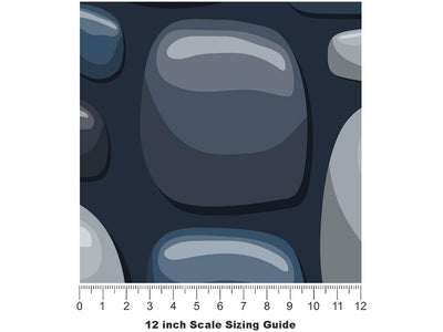 Blue  Cobblestone Vinyl Film Pattern Size 12 inch Scale~Rwraps Blue  Cobblestone Sizing Chart~3
