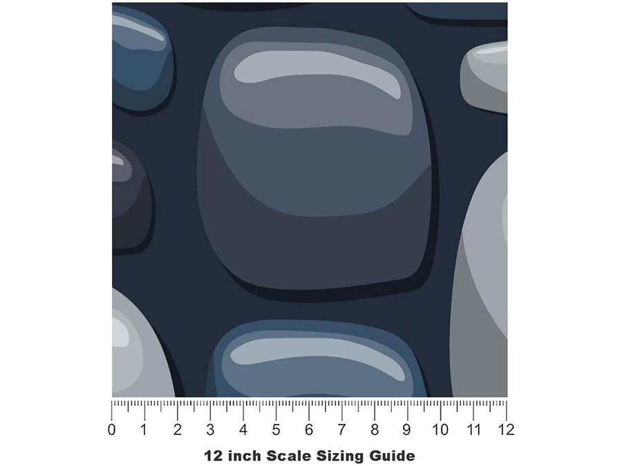 Blue  Cobblestone Vinyl Film Pattern Size 12 inch Scale~Rwraps Blue  Cobblestone Sizing Chart~3