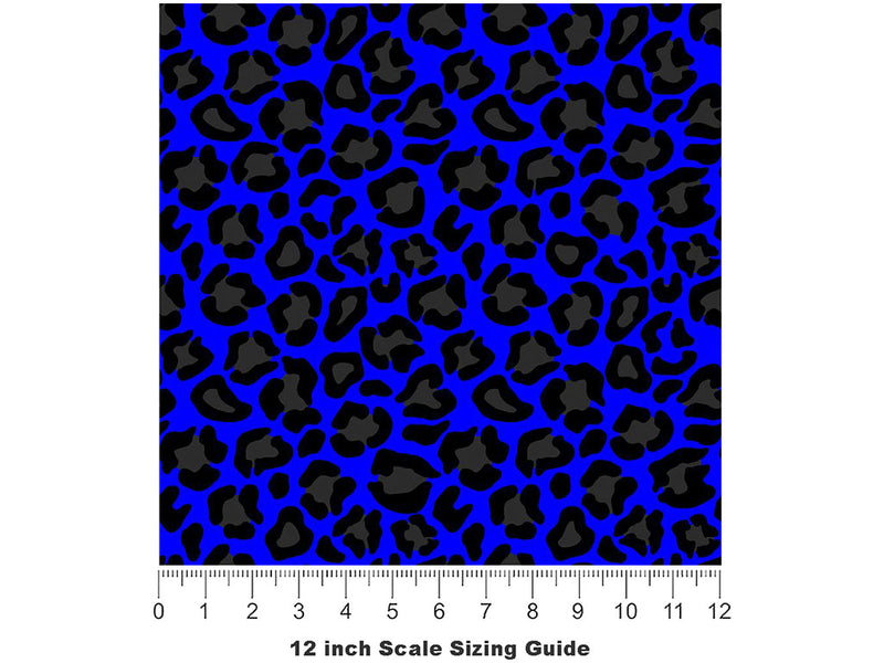 Blue Panther Vinyl Film Pattern Size 12 inch Scale~Rwraps Blue Panther Sizing Chart~3