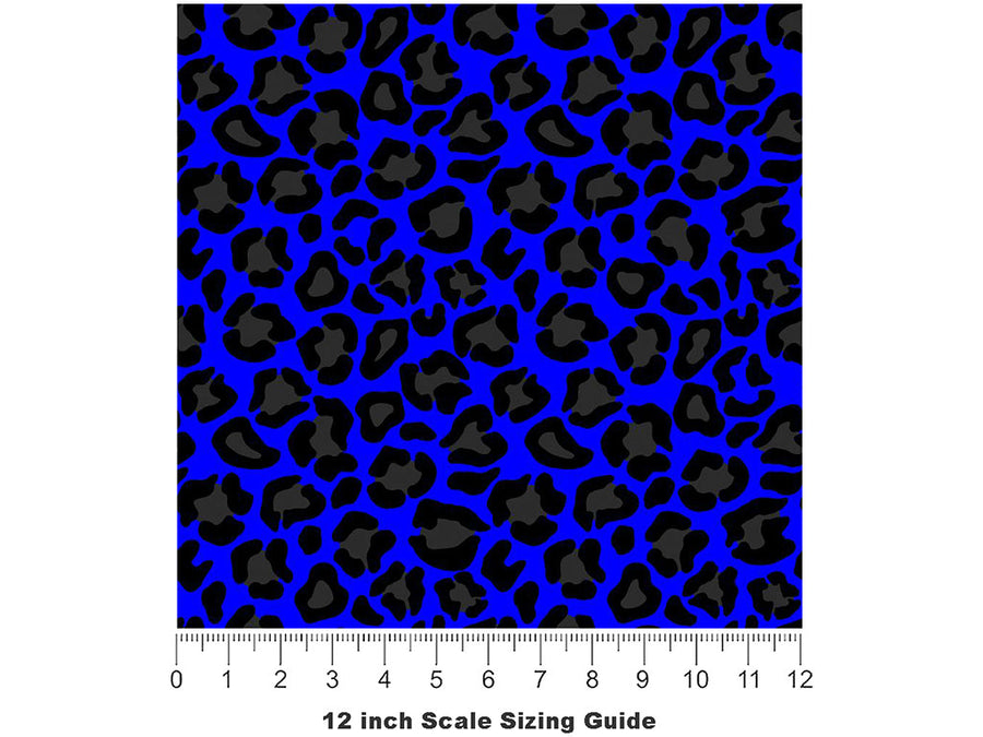 Blue Panther Vinyl Film Pattern Size 12 inch Scale~Rwraps Blue Panther Sizing Chart~3