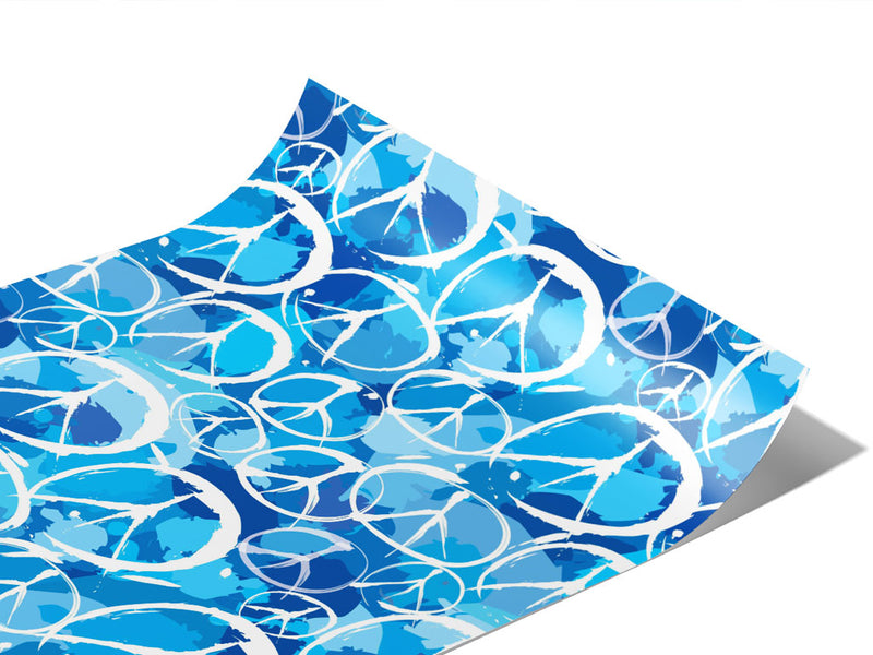 Blue Peace Graffiti Vinyl Wraps~Rwraps Series 914 Digitally Printed Vinyl Wrap~1