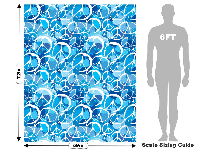 Blue Peace Graffiti Vehicle Wrap Scale~Rwraps Series 914 Blue Peace Graffiti Measurements~2