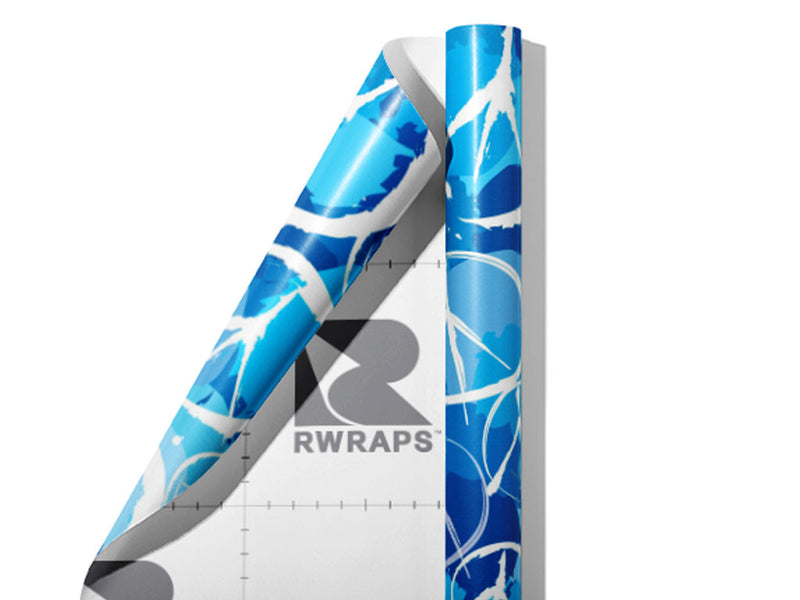 Blue Peace Graffiti Wrap Film Sheets~Rwraps Series 914 Blue Peace Graffiti Scrolled Sheet~4