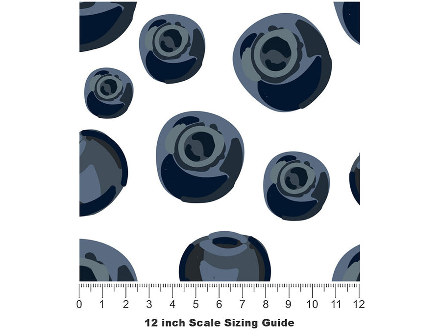 Blue Popcorn Fruit Vinyl Film Pattern Size 12 inch Scale~Rwraps Blue Popcorn Fruit Sizing Chart~2