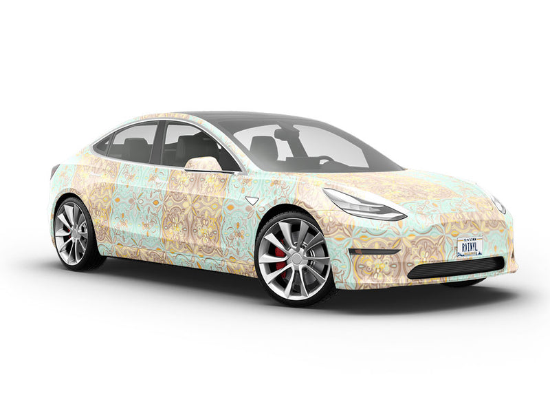 Blue Poppy Tile Vehicle Vinyl Wrap