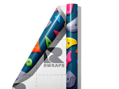 Blue Rock Wall Sport Wrap Film Sheets~Rwraps Series 914 Blue Rock Wall Sport Scrolled Sheet~3