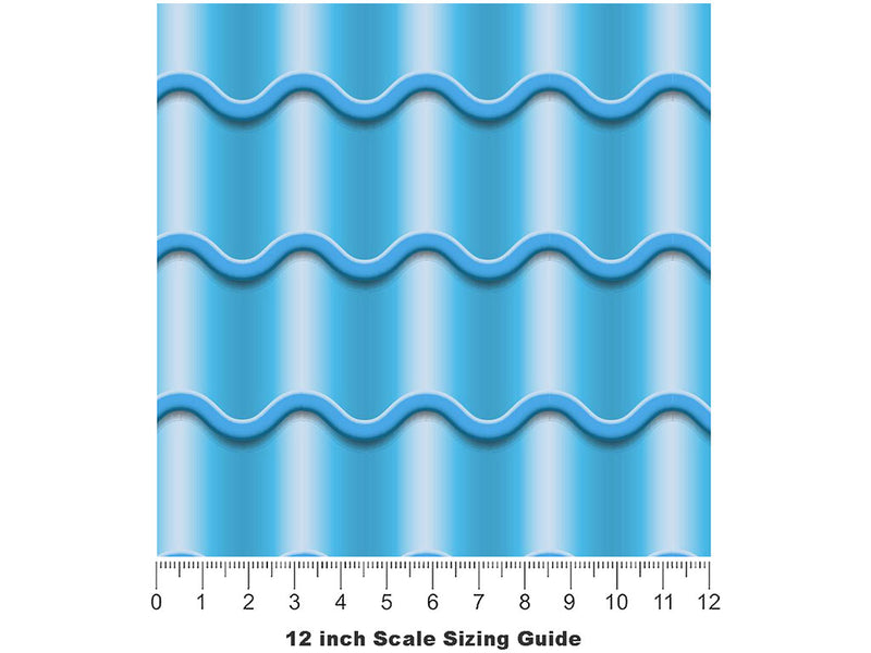 Blue Tile Vinyl Film Pattern Size 12 inch Scale~Rwraps Blue Tile Sizing Chart~3