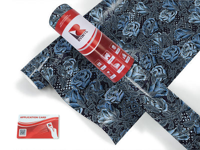 blue rose floral Craft Vinyl Roll