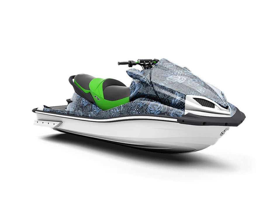 Blue Rose Floral Jet Ski Vinyl Customized Wrap