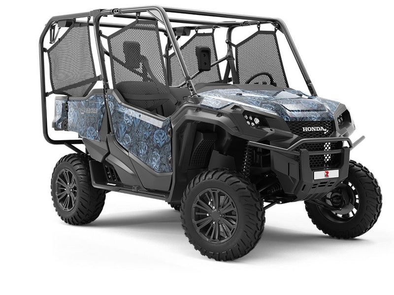 Blue Rose Floral Utility Vehicle Vinyl Wrap