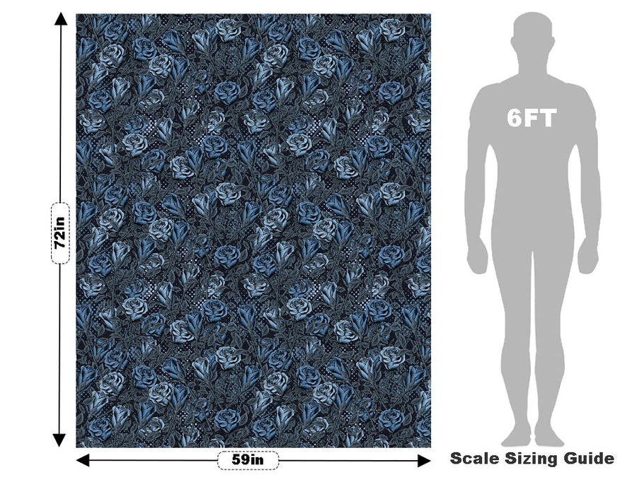 Blue Rose Floral Vehicle Wrap Scale~Rwraps Series 914 Blue Rose Floral Measurements~1