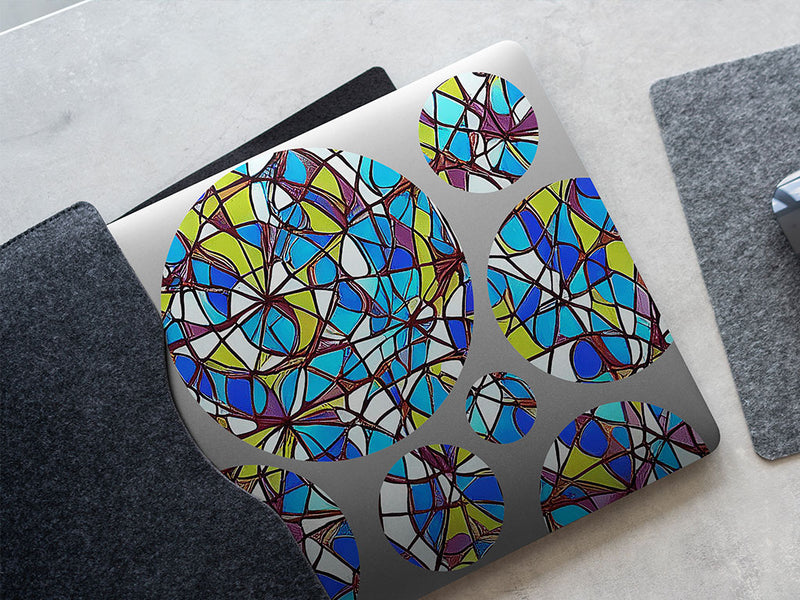 blue shards stained glass DIY Laptop Stickers