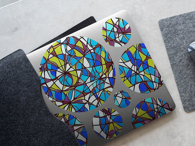 blue shards stained glass DIY Laptop Stickers