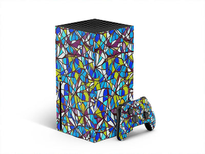 blue shards stained glass XBOX DIY Decal