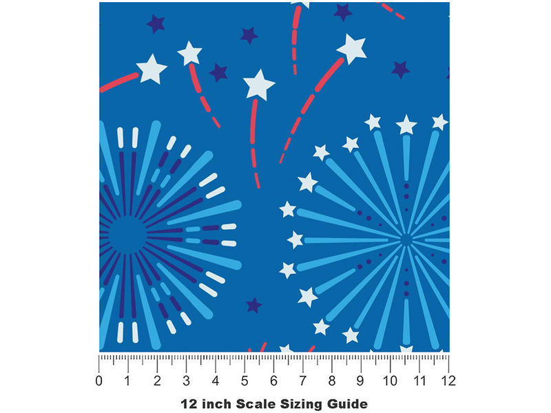 Blue Skies Americana Vinyl Film Pattern Size 12 inch Scale~Rwraps Blue Skies Americana Sizing Chart~3
