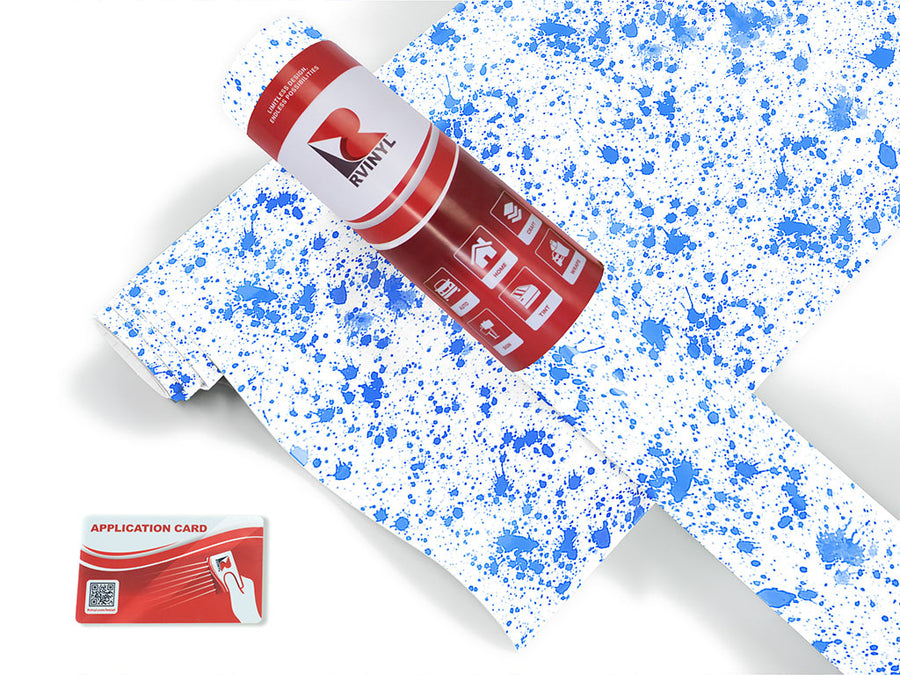 blue smears paint splatter Craft Vinyl Roll