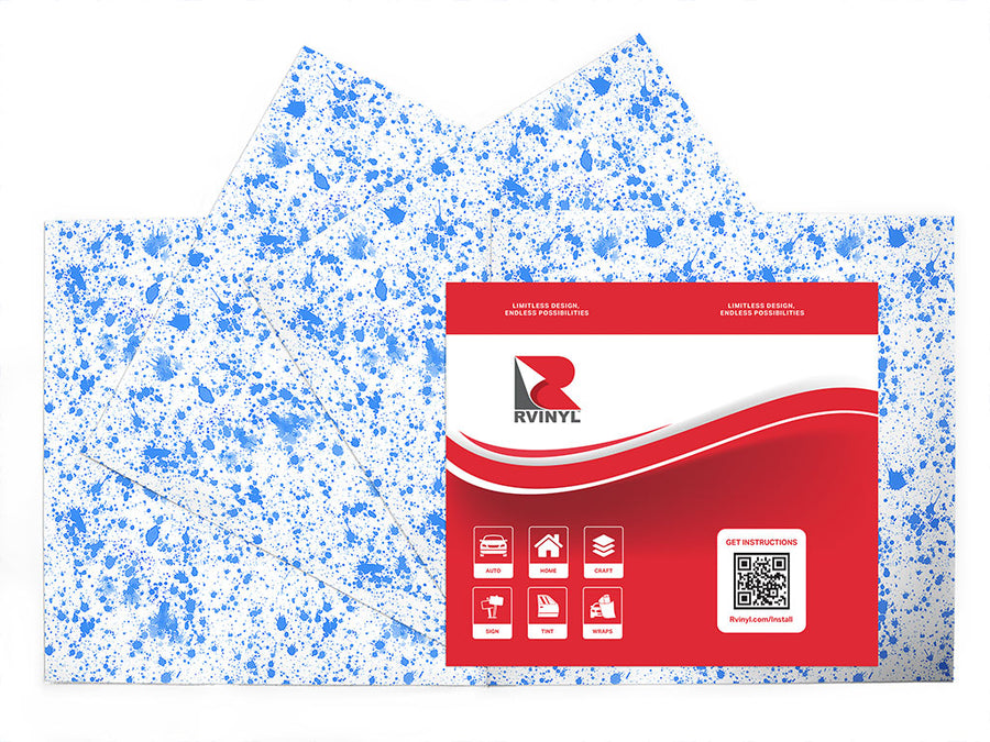 blue smears paint splatter Craft Vinyl Sheet Pack