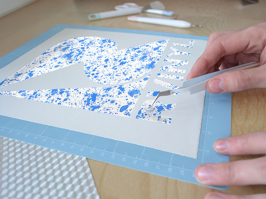 blue smears paint splatter Easy Weed Craft Vinyl