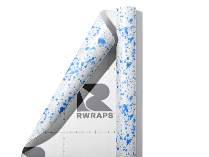Blue Smears Paint Splatter Wrap Film Sheets~Rwraps Series 914 Blue Smears Paint Splatter Scrolled Sheet~3