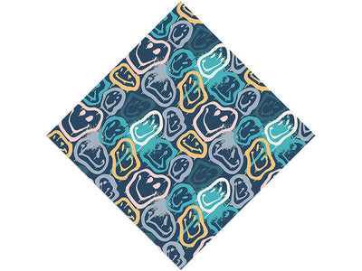 Blue Smiles Graffiti Vinyl Wrap Pattern