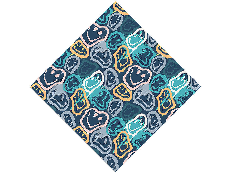 Blue Smiles Graffiti Vinyl Wrap Pattern