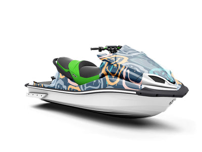 Blue Smiles Graffiti Jet Ski Vinyl Customized Wrap