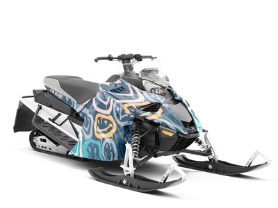 Blue Smiles Graffiti Custom Wrapped Snowmobile