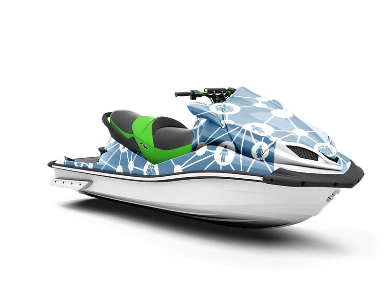 Blue Social Technology Jet Ski Vinyl Customized Wrap
