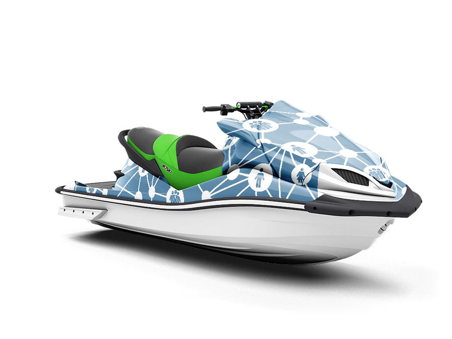 Blue Social Technology Jet Ski Vinyl Customized Wrap