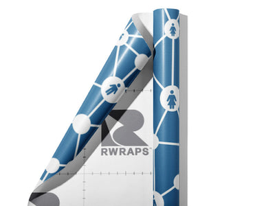 Blue Social Technology Wrap Film Sheets~Rwraps Series 914 Blue Social Technology Scrolled Sheet~4